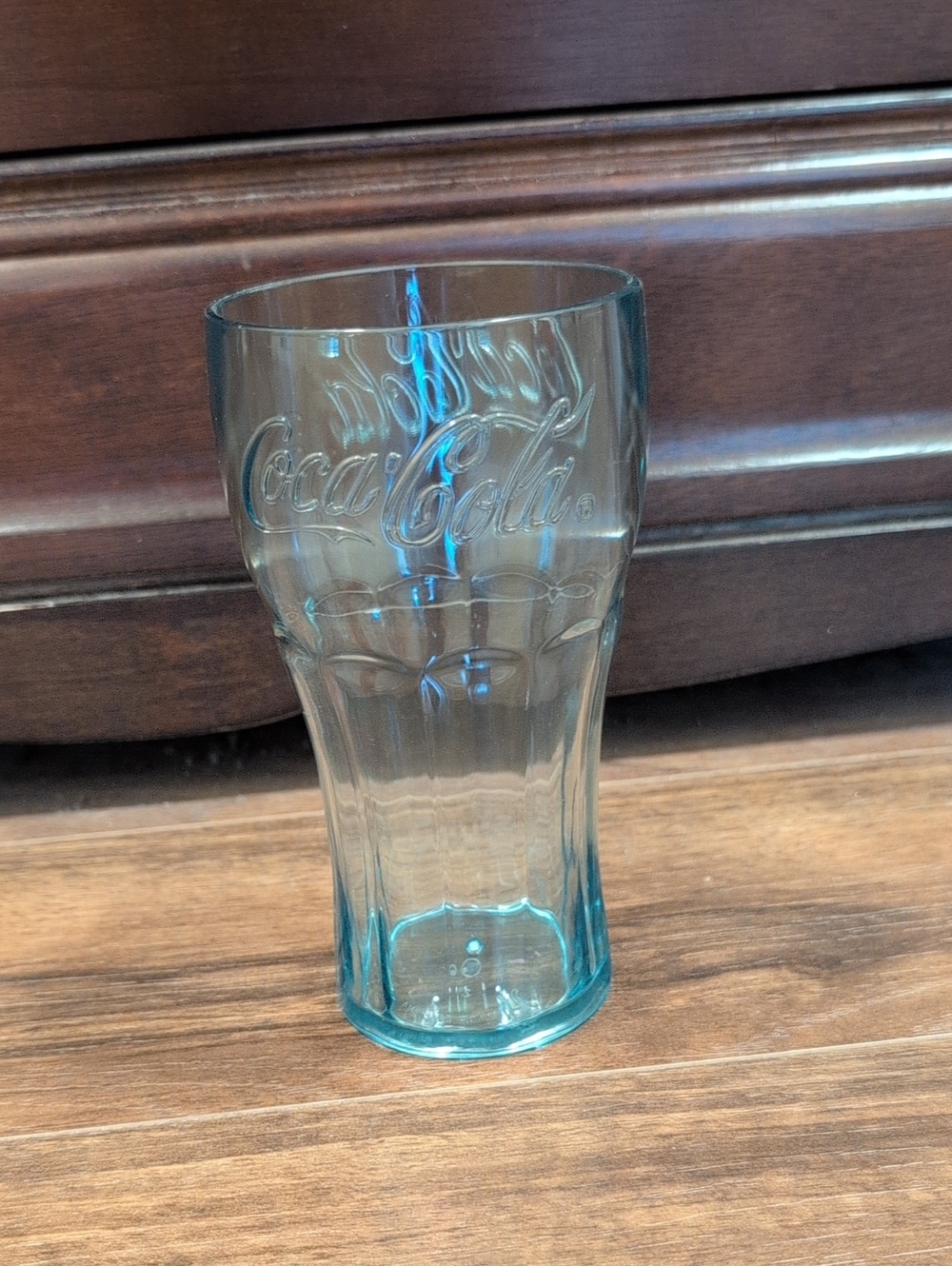 Coca-Cola Teal Tinted Embossed Cup